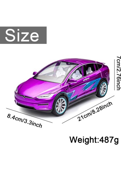 1:24 Ölçekli Tesla Model x Alaşım Araba Modeli Çocuklar Için Döküm Oyuncak Araçlar, Tesla Araba Modeli, Işıklar ve Müzik ile Geri Çekin Alaşım Araba, Erkekler ve Kızlar Için Hediye (Yurt Dışından) fiyatları