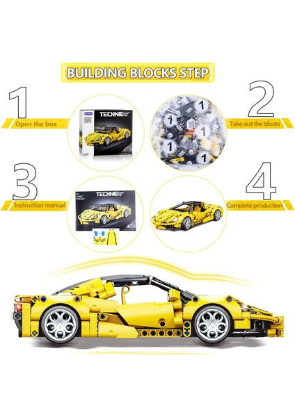 Technic Süper Spor Araba Yapı Seti Geri Çekme Yarış Arabası Oyuncak, Yarış Sporları Koleksiyon Model Süper Araba Yapı Seti, Çocuklar Kız Erkek Yaş 6+ Için Spor Araç Inşaat Oyuncakl (Yurt Dışından) fiyatları