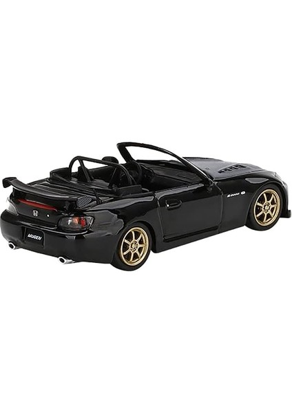 S2000 (Ap2) Mugen Dönüştürme. Berlina Siyah Karbon Kaputlu ve Altın Jantlar Ltd Ed - 3600 Adet 1/64 Pres Döküm Model Araba, Gerçek Ölçekli Minyatürler MGT00309, Uniseks Yetişkin (Yurt Dışından) modelleri