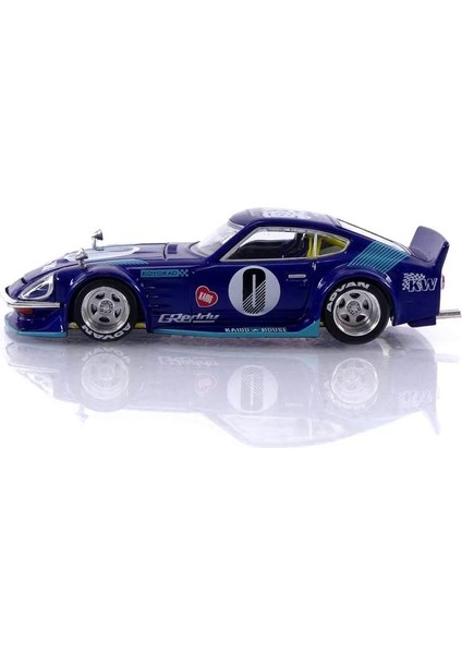 Datsun Fairlady Z S30Z Geniş Spec (Mavi) (Jun Imai Tarafından) Kaido Evi 1/64 Pres Döküm Model Araba Gerçek Ölçekli Minyatürler KHMG024 (Yurt Dışından)