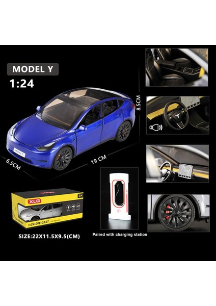 Model Y Oyuncak Arabalar 1/24 Alaşımlı Pres Döküm Model Araba, Geri Çekilebilen Işıklı ve Sesli Model Y Model Araba, Tesla Büyük Model Y Araba Modeli Oyuncak Çocuklar Için Uygun Ye (Yurt Dışından) fiyatları
