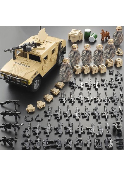 Yapı Taşı Askeri Araç Yapı Oyuncak Swat Ordu Araba Yapı Setleri Savaş Tuğlası, 6 Asker Mini Figürlü Araba Modeli, Yapı Taşı Oyuncakları Erkek Çocuklar Için Hediyeler (Yurt Dışından)