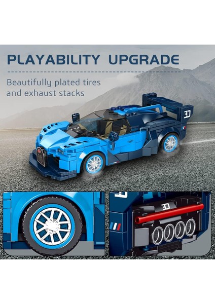 Hız Şampiyonu Yarış Arabası Yapı Setleri, Akrilik Vitrin, Bugatti Vision Gt Süper Araba 27001 Yapı Seti Oyuncak, Çocuklar Için Koleksiyon Model Arabalar Yapı Taşları 8+(336 Parça) (Yurt Dışından)