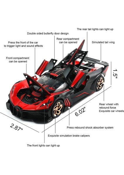 Döküm Oyuncak Araba Bugatti Bolide Spor Araba Modeli, Çinko Alaşım Simülasyon Döküm Geri Çekin Araçlar, 1:32 Ölçekli Mini Elektronik Süper Araba Oyuncakları Bebekler Çocuklar Için (Yurt Dışından) modelleri