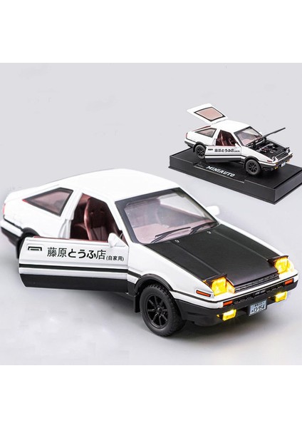 1:28 Ilk D Toyota Trueno AE86 Alaşımlı Pres Döküm Araç Modeli, Çocuklar ve Yetişkinler Için Spor Araba Oyuncakları, Geri Çekilebilir Araçlar Oyuncak Arabalar (Siyah - Tip B) (Yurt Dışından)