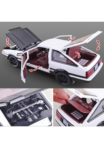 1:28 Ilk D Toyota Trueno AE86 Alaşımlı Pres Döküm Araç Modeli, Çocuklar ve Yetişkinler Için Spor Araba Oyuncakları, Geri Çekilebilir Araçlar Oyuncak Arabalar (Siyah - Tip B) (Yurt Dışından)
