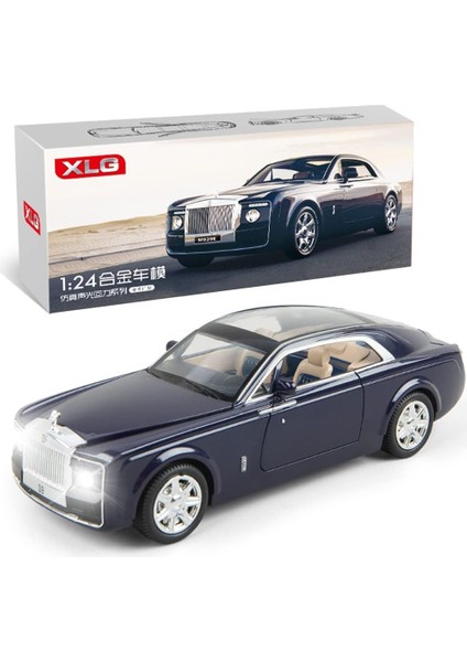 Zarif Araba Modeli 1/24 Rolls-Royce Sweptail Model Araba, Çinko Alaşımlı Geri Çekin Oyuncak Araba Çocuklar Için Ses ve Işık ile Erkek Kız Hediye. (Mavi-C) (Yurt Dışından)