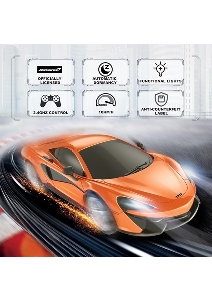 Mclaren 570S Uzaktan Kumandalı Araba, 2.4ghz Rc Araba Resmi Lisanslı 1/24 Ölçekli Yarış Hobi Oyuncak Araba, Rc Araba Yaşına Hediyeler 3 4 5 6 7 8 9 Yaşındaki Erkekler Kızlar, Turun (Yurt Dışından)