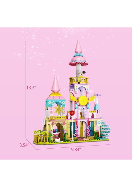Kızlar Prenses Kale Yapı OYUNCAKLARI-347 Pcs Yapı Taşları Pembe Saray Tuğlası Oyuncakları Kızlar Için Yaş 6-12 Yaş Stem Inşaat Oyuncakları Seti Arkadaşlar Oyun Evi Yapım Setleri Ço (Yurt Dışından) fiyatları