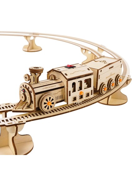 Yetişkinler Için 3D Ahşap Yapbozlar, Demiryolu ile Ahşap Oyuncak Tren Seti, Yetişkinler ve Çocuklar Için Lokomotif Tren Mekanik Model Seti, Mühendislik Dıy Ahşap Modeller Hobiler O (Yurt Dışından)