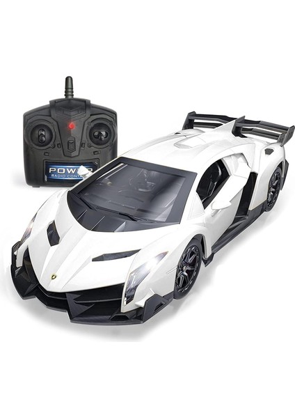Lamborghini Veneno ile Uyumlu Uzaktan Kumandalı Rc Araba Yarış Arabaları Resmi Lisanslı 1:24 Oyuncak Rc Arabalar Model Araç Erkekler Için 6,7,8 Yaşında, Beyaz (Yurt Dışından)