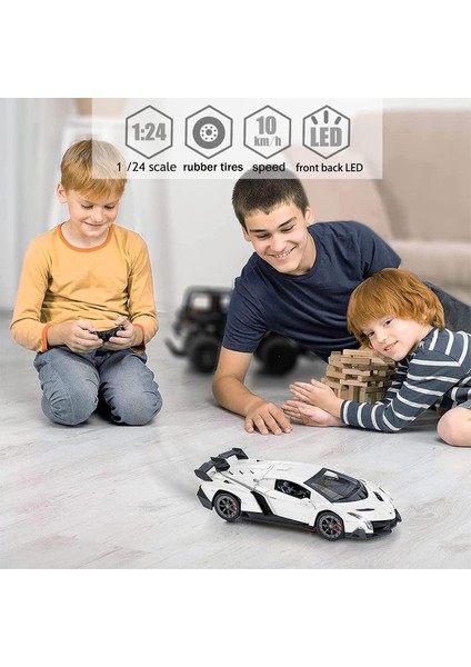 Lamborghini Veneno ile Uyumlu Uzaktan Kumandalı Rc Araba Yarış Arabaları Resmi Lisanslı 1:24 Oyuncak Rc Arabalar Model Araç Erkekler Için 6,7,8 Yaşında, Beyaz (Yurt Dışından) fırsatları