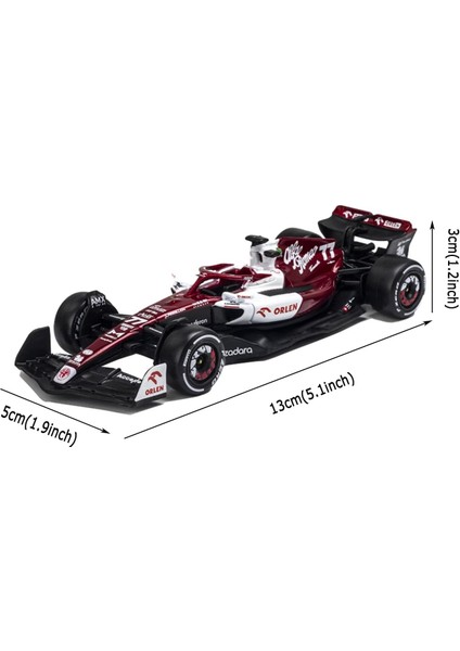 Bburago 1:43 2022 F1ALFA C42 #77 Valtteri Bottas Formula 1 1/43 F1ROMEO Yarış Takımı Statik Döküm Alaşım Araçlar Koleksiyon Araba Modeli Koleksiyonu Hediye (Standart F1ALFA C42#77) (Yurt Dışından)