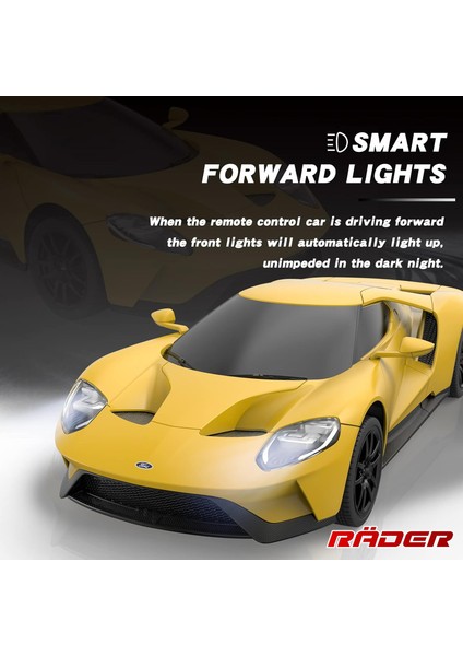 Lisanslı Rc Serisi, R/c 1:24 Ford Gt Uzaktan Kumandalı Araba, Elektrikli Spor Yarış Hobi Oyuncak Araba, Erkek ve Kız Gençler ve Yetişkinler Için Model Araç Hediye, Sarı (Yurt Dışından)