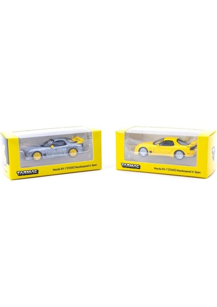 Mazda Rx-7 (FD3S) Mazdaspeed A-Spec Rhd (Sağdan Direksiyonlu) Yarışma Sarı Mika GLOBAL64 Serisi 1/64 Pres Döküm Model Araba, T64G-012-YL (Yurt Dışından)