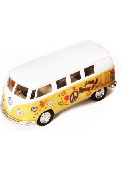 1962 Volkswagen Klasik Otobüs Çıkartmalı 1/32 Ölçekli Döküm Model Oyuncak Araba - Sarı (Yurt Dışından)