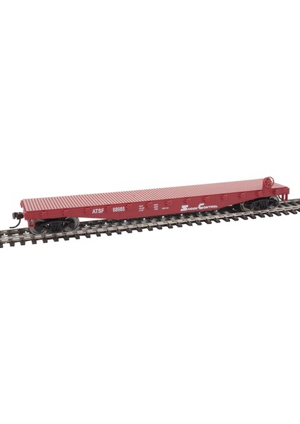 Ho Ölçekli Model Düz Araba - Çalıştırmaya Hazır - Atchison, Topeka ve Santa Fe #88985 (Kırmızı, Beyaz) (Yurt Dışından)