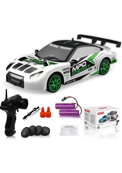 Uzaktan Kumandalı Araba Rc Drift Araba 2.4ghz 1:24 Ölçekli 4WD 15KM / H Yüksek Hızlı Model Araç LED Işıklar Sürüklenen Lastik Yarışı Spor Oyuncak Araba Yetişkin Erkek Kız Çocuk Içi (Yurt Dışından)