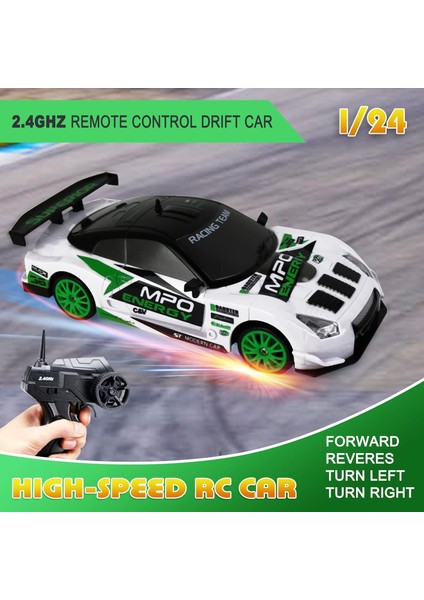 Uzaktan Kumandalı Araba Rc Drift Araba 2.4ghz 1:24 Ölçekli 4WD 15KM / H Yüksek Hızlı Model Araç LED Işıklar Sürüklenen Lastik Yarışı Spor Oyuncak Araba Yetişkin Erkek Kız Çocuk Içi (Yurt Dışından) fiyatları