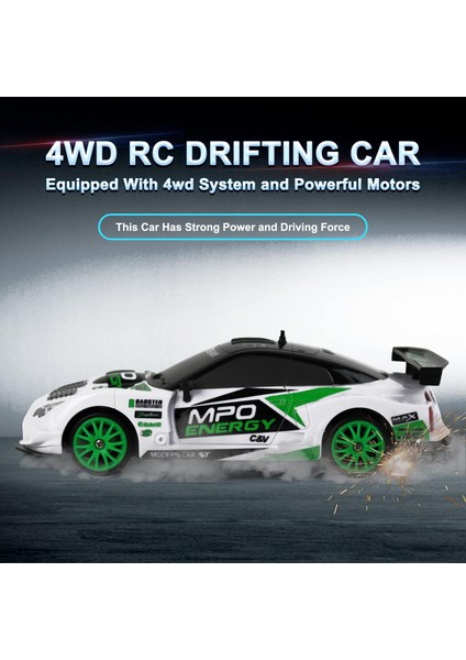 Uzaktan Kumandalı Araba Rc Drift Araba 2.4ghz 1:24 Ölçekli 4WD 15KM / H Yüksek Hızlı Model Araç LED Işıklar Sürüklenen Lastik Yarışı Spor Oyuncak Araba Yetişkin Erkek Kız Çocuk Içi (Yurt Dışından) modelleri