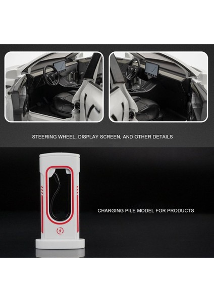 Model Y Oyuncak Arabalar 1/24 Alaşımlı Pres Döküm Model Araba, Geri Çekilebilen Işıklı ve Sesli Model Y Model Araba, Tesla Büyük Model Y Araba Modeli Oyuncak Çocuklar Için Uygun Ye (Yurt Dışından)