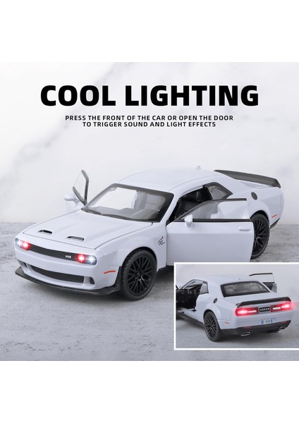 Çocuklar Için Oyuncak Arabalar 1/32 Dodge Challenger Hellcat Die Cast Metal Oyuncak Arabalar, Geri Çekilmiş Hellcat Arabaışıklı ve Müzikli Hellcat Oyuncak Araba Koleksiyon Model Ar (Yurt Dışından) modelleri
