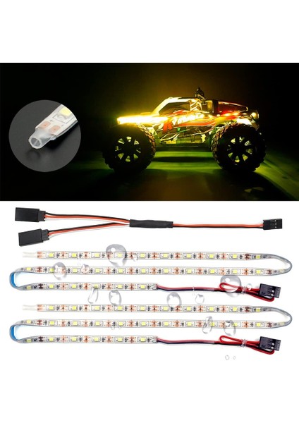 Su Geçirmez LED Işık Şeritleri Rc Arabalar Kamyonlar Uçaklar Tekneler Drone'lar Sabit Kanat Ar Kanat Modeli Underglow Light (Sarı) (Yurt Dışından)
