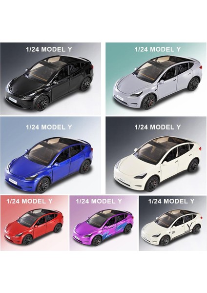 Model Y Oyuncak Arabalar 1/24 Alaşımlı Pres Döküm Model Araba, Geri Çekin Işıklı ve Sesli Model Y Model Araba, Tesla Büyük Model Y Araba Modeli Oyuncak Çocuklar Için Uygun Yetişkin (Yurt Dışından)