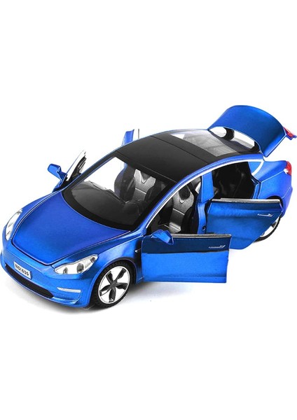 Tesla Model 3 Replika ile Uyumlu Pres Döküm Araba Oyuncakları, 1:32 Ölçekli Alaşım Model 3 Oyuncak Araba Sesli ve Işıklı Oyuncak Araçlar ile Geri Çekilmiş Araba Modeli, Mini Model (Yurt Dışından)