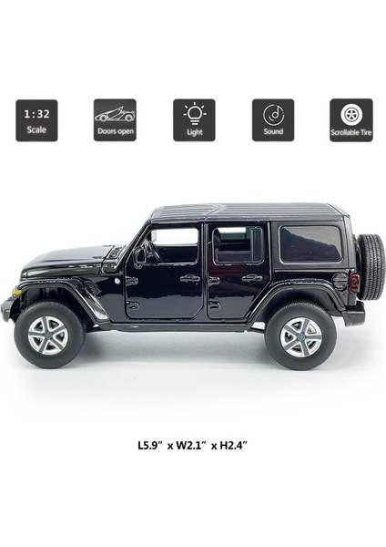 4 Kapı Wrangler Sahara Hard Top Suv Model Araba Döküm Oyuncak Arabalar 1/32 Ölçekli Metal Araç Çocuk Döküm Araçlar, Kapılar Açık, Işık Sesi, Erkek Çocuklar Için Oyuncaklar Hediyele (Yurt Dışından)