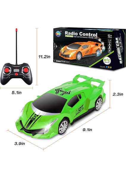 Uzaktan Kumandalı Araba, 2.4ghz 1/18 Ölçekli Model Araba Yarışı Oyuncakları, Serin LED Işıklı Çocuklar ve Erkekler Için Rc Araba, Hobi Rc Araba Oyuncakları 3 4 5 6 7 8-12 Yaşındaki (Yurt Dışından)