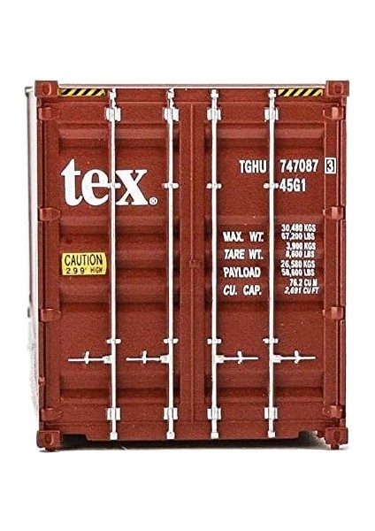 Ho Ölçekli Tex Modeli (Kahverengi, Beyaz) 40' Hi Cube Oluklu Yan KONTEYNER,949-8266 (Yurt Dışından)
