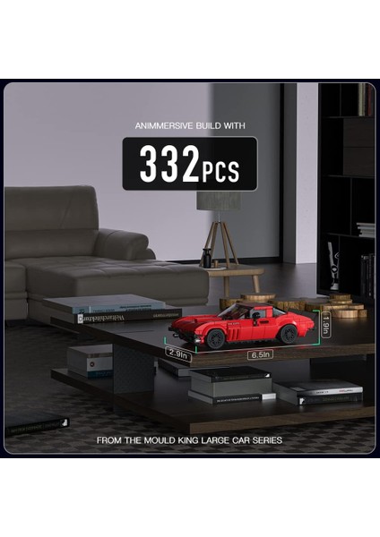 Hız Şampiyonu Yarış Arabası Yapı Setleri, Akrilik Vitrin, Corvete Supercar 27034 Yapım Seti Oyuncak, Koleksiyon Model Arabalar Yapı Taşları Çocuklar Için Hediyeler 8+(332 Parça) (Yurt Dışından)