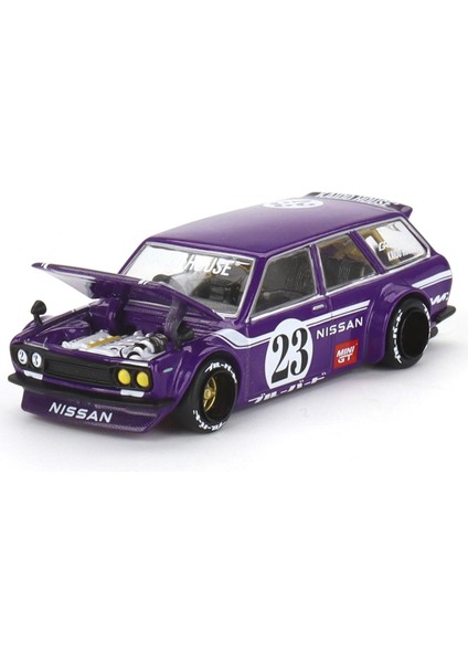 Datsun Kaıdo 510 Vagon Karbon Fiber V1 Mor Kaido Evi 1/64 Pres Döküm Model Araba Gerçek Ölçekli Minyatürler KHMG062 (Yurt Dışından) fiyatları