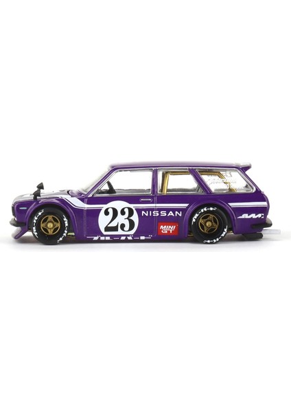 Datsun Kaıdo 510 Vagon Karbon Fiber V1 Mor Kaido Evi 1/64 Pres Döküm Model Araba Gerçek Ölçekli Minyatürler KHMG062 (Yurt Dışından) modelleri