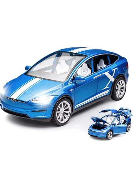 1:24 Ölçekli Tesla Model x Alaşım Araba Modeli Çocuklar Için Döküm Oyuncak Araçlar, Tesla Araba Modeli, Işıklar ve Müzik ile Geri Çekin Alaşım Araba, Çocuk Doğum Günü, Araba Modeli (Yurt Dışından)