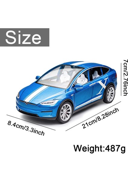 1:24 Ölçekli Tesla Model x Alaşım Araba Modeli Çocuklar Için Döküm Oyuncak Araçlar, Tesla Araba Modeli, Işıklar ve Müzik ile Geri Çekin Alaşım Araba, Çocuk Doğum Günü, Araba Modeli (Yurt Dışından) modelleri