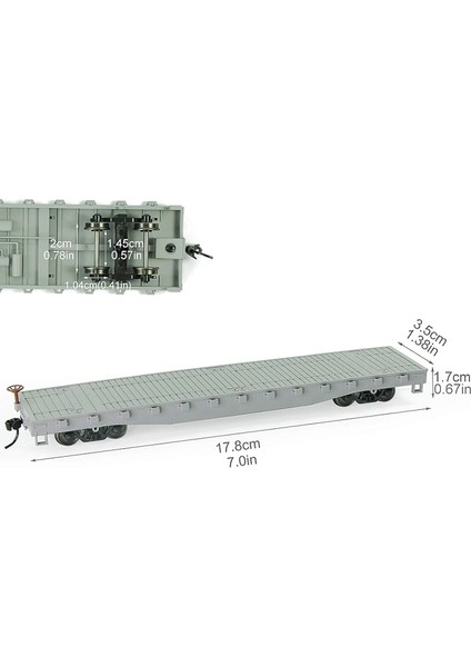 C8741 2 Adet Ho Ölçekli 1:87 52 'düz Araba Düz Yataklı Taşıyıcı 52FT Model Tren Konteyner Taşıma Yük Arabası (Gri) (Yurt Dışından) fırsatları