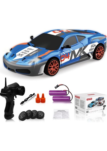 Uzaktan Kumandalı Araba Rc Drift Araba 2.4ghz 1:24 Ölçekli 4WD 15KM / H Yüksek Hızlı Model Araç LED Işıklar Sürüklenen Lastik Yarışı Spor Oyuncak Araba Yetişkin Erkek Kız Çocuk Içi (Yurt Dışından)