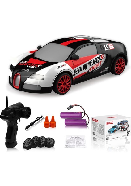 Uzaktan Kumandalı Araba Rc Drift Araba 2.4ghz 1:24 Ölçekli 4WD 15KM / H Yüksek Hızlı Model Araç LED Işıklar Sürüklenen Lastik Yarışı Spor Oyuncak Araba Yetişkin Erkek Kız Çocuk Içi (Yurt Dışından)