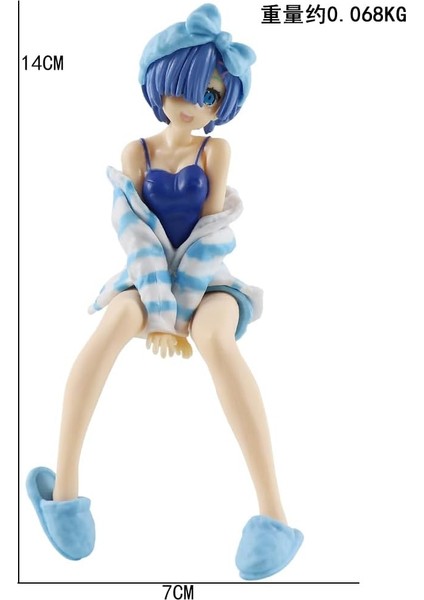 Re:zero: Başka Bir Dünyada Yeni Bir Hayata Başlamak: Leimu Dianna Doğum Günü Dekorasyon Modeli Doğum Günü Hediyesi (Mavi Reem) (Yurt Dışından)