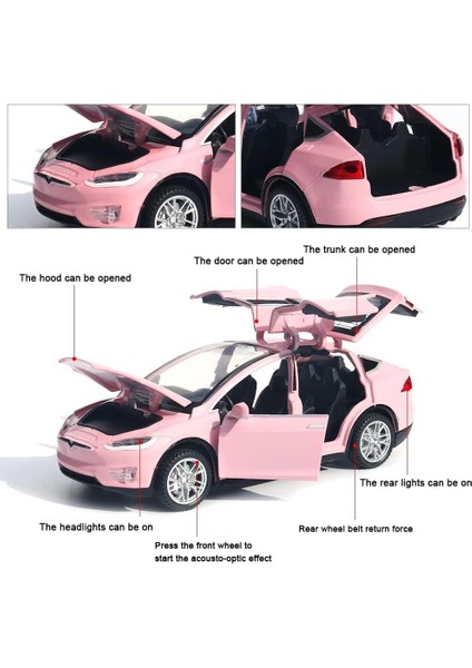 Oyuncak Arabalar Model x 1:32 Geri Çekin Araçlar Pres Döküm Model Araç Oyuncak Arabalar Erkekler ve Kızlar Için 3 Ila 12 Yaşında Pembe (Yurt Dışından)