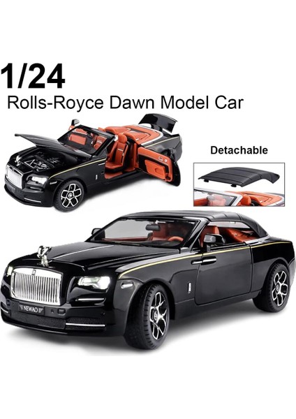 Yeni Sürüm - Zarif Araba Modeli 1/24 Rolls-Royce Şafak Model Araba, Çinko Alaşımlı Yetişkinler ve Çocuklar Için Ses ve Işık ile Geri Çekin Oyuncak Araba Hediye. (Siyah) (Yurt Dışından) modelleri