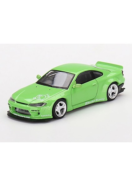 Silvia (S15) Rhd (Sağdan Direksiyonlu) Rocket Bunny Green Sınırlı Sayıda 1/64 Pres Döküm Model Araba, Gerçek Ölçekli Minyatürler MGT00500 (Yurt Dışından)