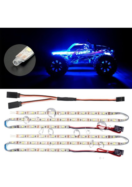 Rc Arabalar Kamyonlar Uçaklar Tekneler Drone'lar Için Su Geçirmez LED Işık Şeritleri Sabit Kanat Ar Kanat Modeli Underglow Light (Mavi) (Yurt Dışından)