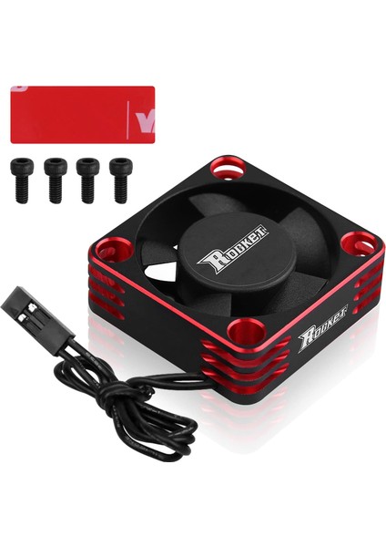 Motor Soğutma Fanı 30MM Rc Model Soğutucu 28000RPM Esc Soğutma Fanı Rc Araba Için 1/8 1/10 1/12 Ölçekli 540 550 Fırçasız Motor (Siyah + Kırmızı) (Yurt Dışından)
