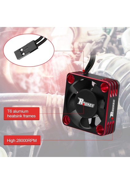 Motor Soğutma Fanı 30MM Rc Model Soğutucu 28000RPM Esc Soğutma Fanı Rc Araba Için 1/8 1/10 1/12 Ölçekli 540 550 Fırçasız Motor (Siyah + Kırmızı) (Yurt Dışından) modelleri