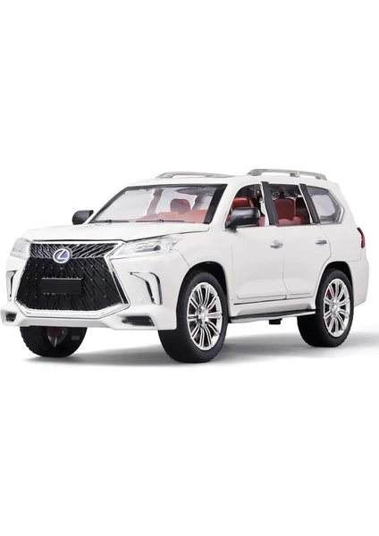 Oyuncak Arabalar Lexus 570 Boys Büyük Off-Road Suv Model Araba,1/24 Döküm Metal Araba Oyuncakları,ışıklı Sesli ve Geri Çekilebilir Oyuncak Araba,oyuncak Arabalar 4-7 Yaşındaki Erke (Yurt Dışından)