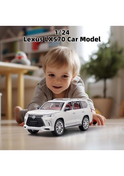 Oyuncak Arabalar Lexus 570 Boys Büyük Off-Road Suv Model Araba,1/24 Döküm Metal Araba Oyuncakları,ışıklı Sesli ve Geri Çekilebilir Oyuncak Araba,oyuncak Arabalar 4-7 Yaşındaki Erke (Yurt Dışından)