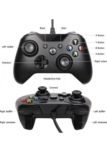 Xbox One Için Kablolu Denetleyici, USB Denetleyici, Xbox One, Xbox One S, Xbox One X, Xbox One Controller Kablolu Oyun Kolu Mavi (Yurt Dışından)